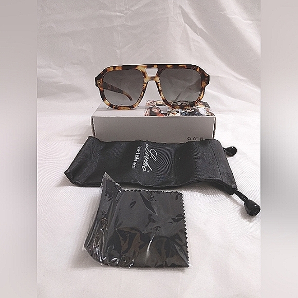Livho Accessories - Livho Trendy Polarized Square Aviator Sunglasses Tortoise Green